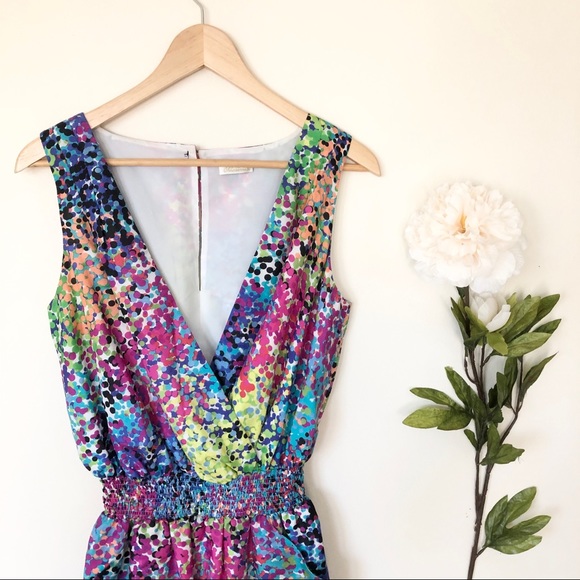 Shoshanna Pants - Shoshanna | 100% Silk Multicolor Ruched Romper